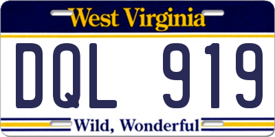 WV license plate DQL919