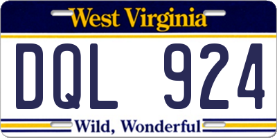 WV license plate DQL924