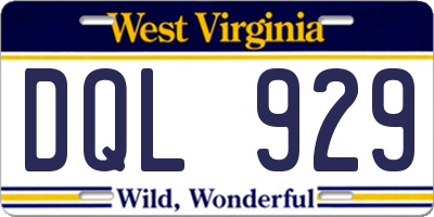 WV license plate DQL929