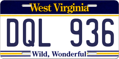 WV license plate DQL936