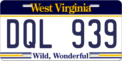 WV license plate DQL939