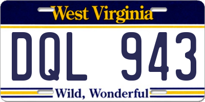 WV license plate DQL943