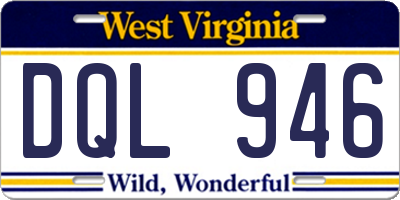 WV license plate DQL946