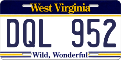 WV license plate DQL952