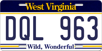 WV license plate DQL963