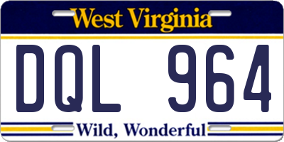 WV license plate DQL964