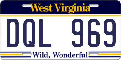 WV license plate DQL969