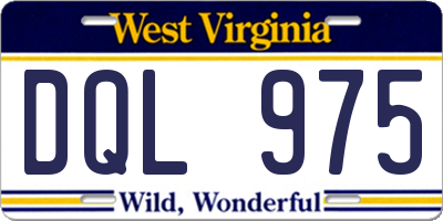 WV license plate DQL975