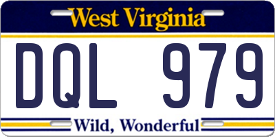WV license plate DQL979