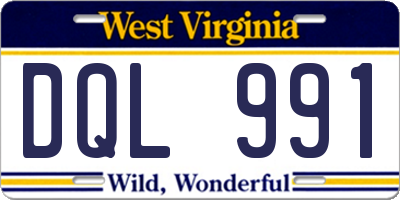 WV license plate DQL991