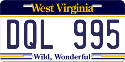 WV license plate DQL995