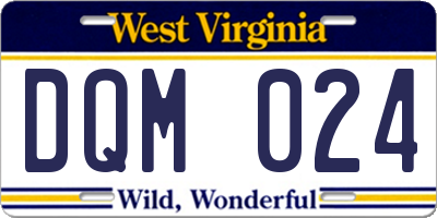 WV license plate DQM024