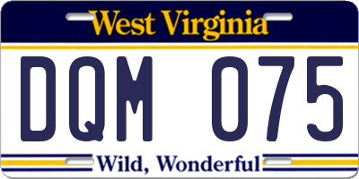 WV license plate DQM075