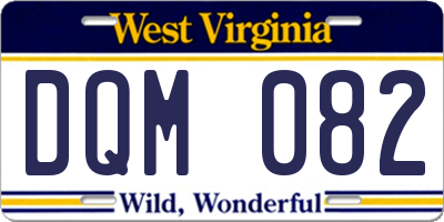 WV license plate DQM082