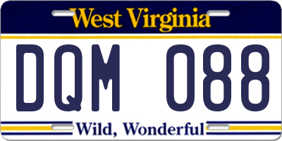 WV license plate DQM088