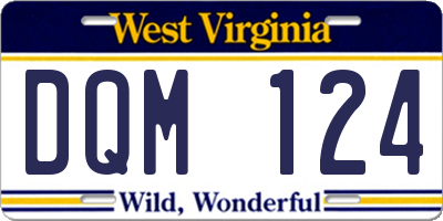 WV license plate DQM124