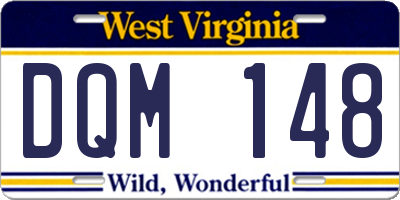 WV license plate DQM148