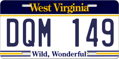 WV license plate DQM149
