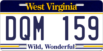 WV license plate DQM159