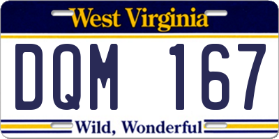 WV license plate DQM167