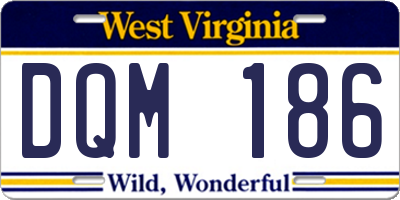 WV license plate DQM186