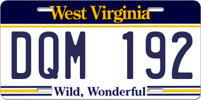 WV license plate DQM192