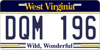 WV license plate DQM196