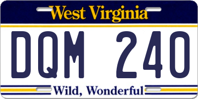 WV license plate DQM240
