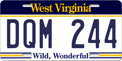 WV license plate DQM244