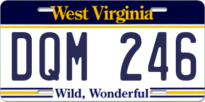 WV license plate DQM246