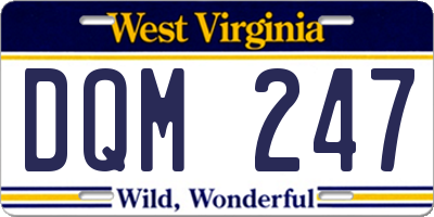WV license plate DQM247