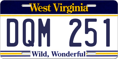 WV license plate DQM251