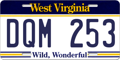 WV license plate DQM253