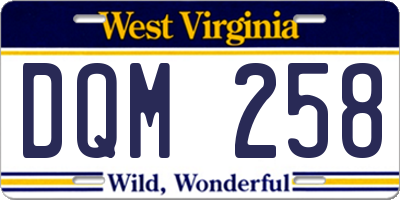 WV license plate DQM258