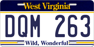 WV license plate DQM263