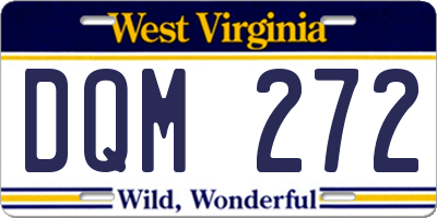 WV license plate DQM272