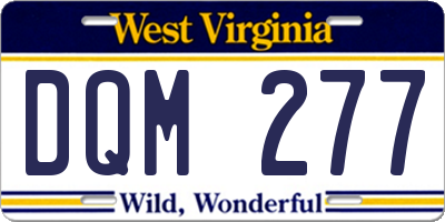 WV license plate DQM277
