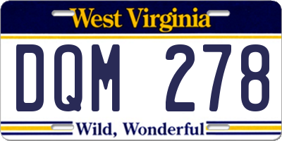WV license plate DQM278