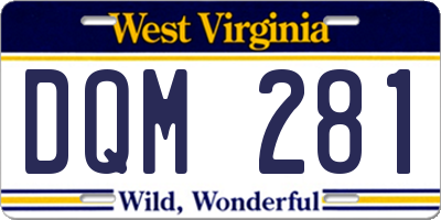 WV license plate DQM281