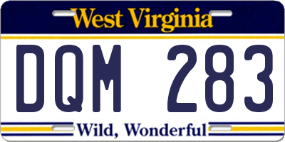 WV license plate DQM283