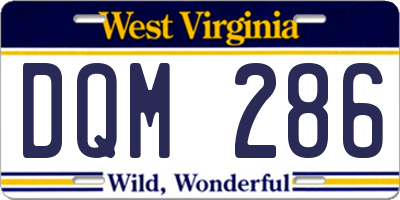 WV license plate DQM286