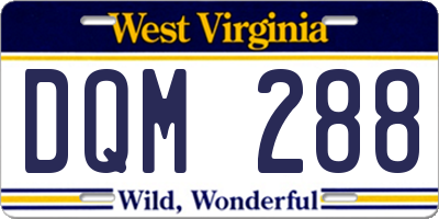 WV license plate DQM288