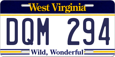 WV license plate DQM294
