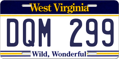 WV license plate DQM299