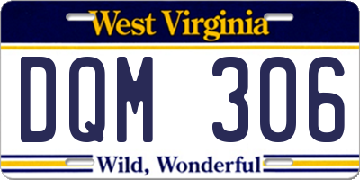 WV license plate DQM306