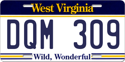 WV license plate DQM309