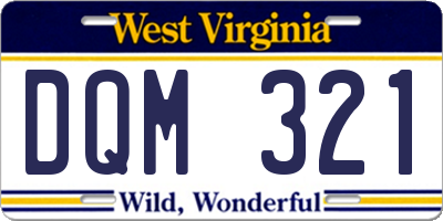 WV license plate DQM321