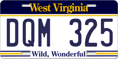 WV license plate DQM325