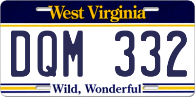 WV license plate DQM332
