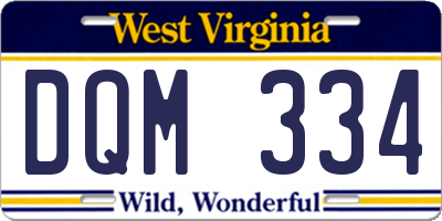 WV license plate DQM334